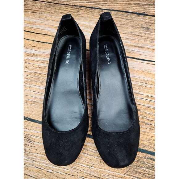 Call It Spring Womens 8 Black Faux Suede Pumps Heels - Picture 2 of 11